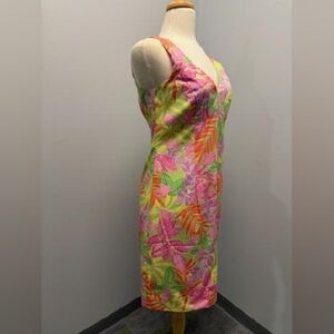 Lilly Pulitzer Pink and Green Floral Midi Dress